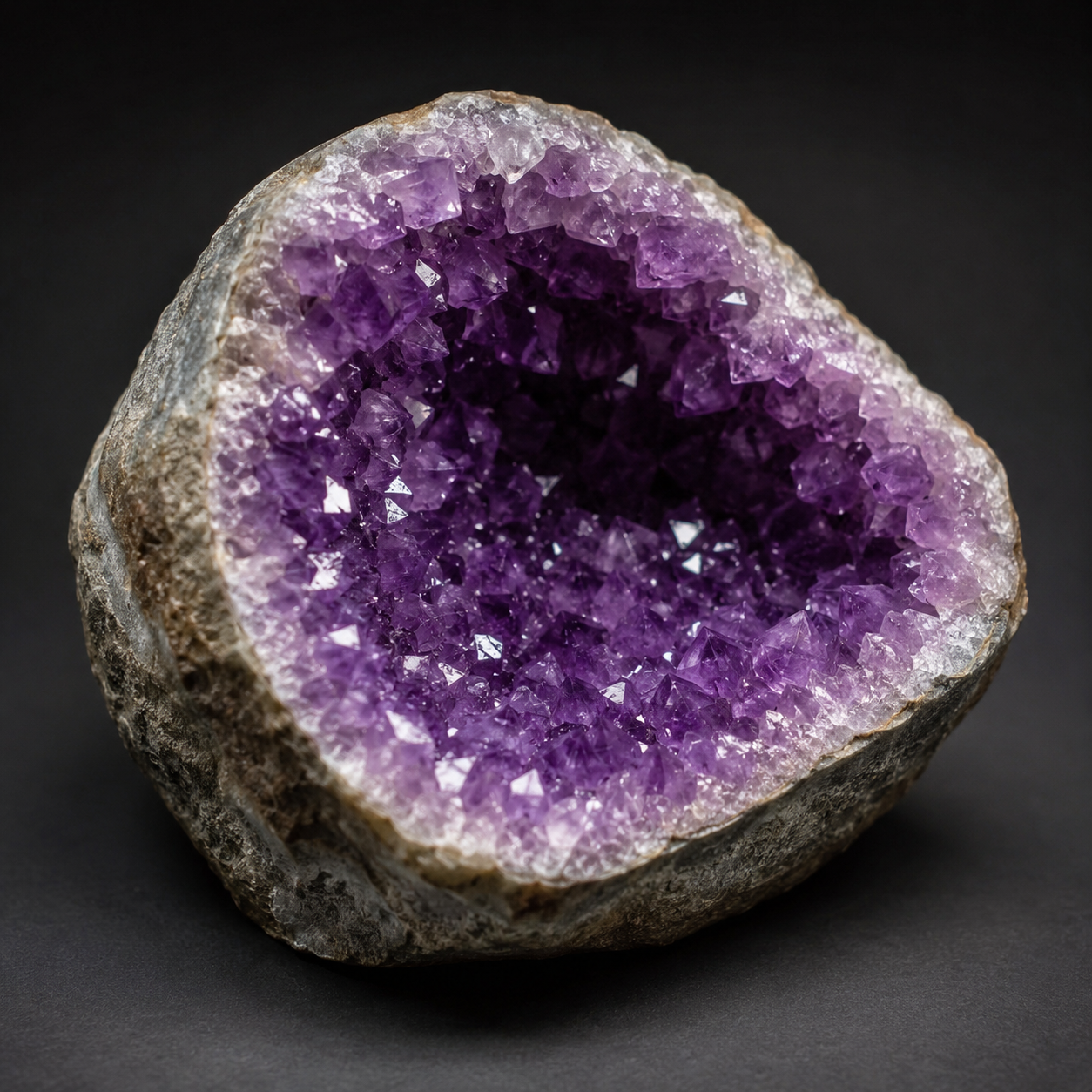 Amethyst geode — metamorphic specimen